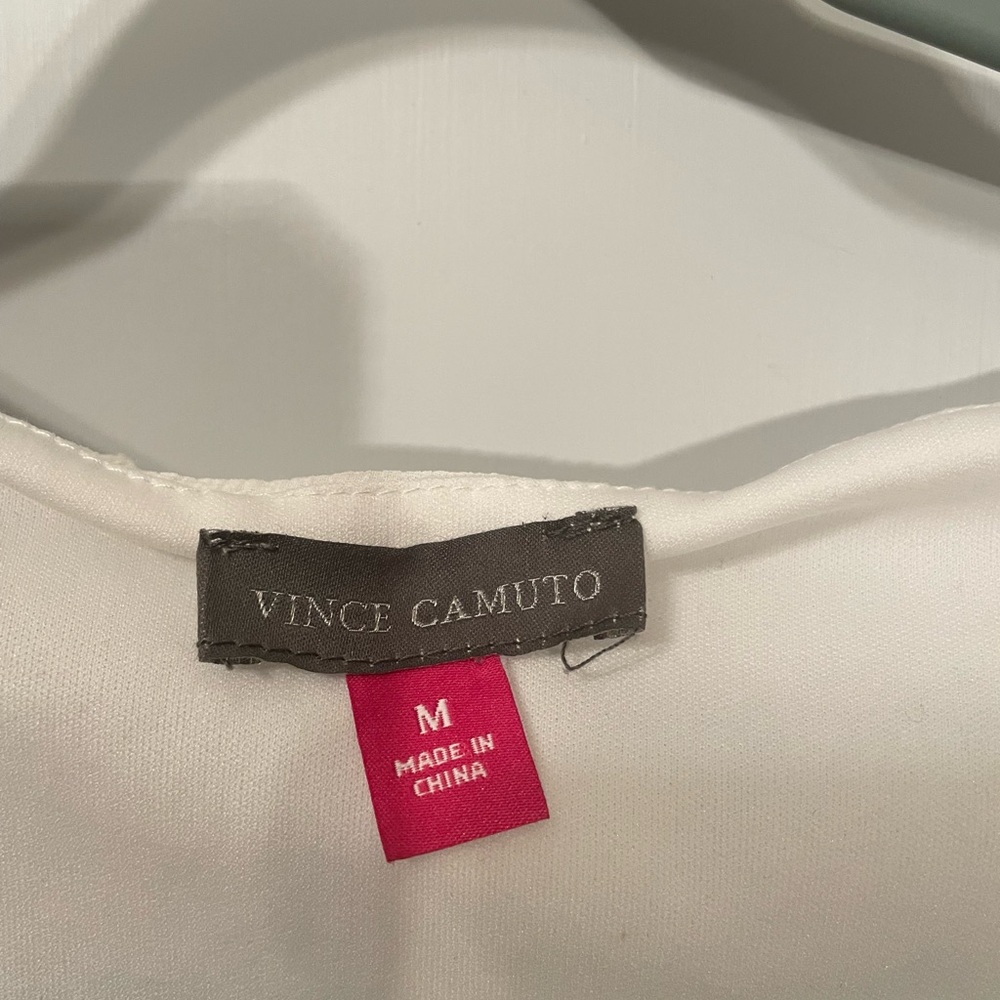 Bundle  of 3 Vince Camuto Blue, Red, and White V-Neck Blouses - Picture 4 of 15